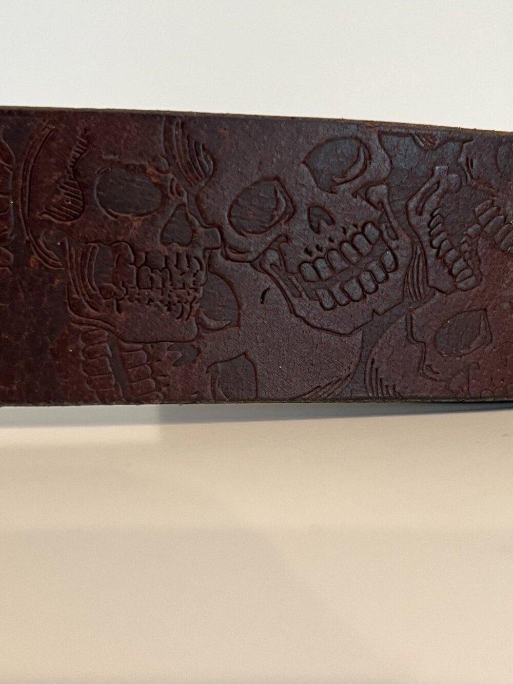 2 / $40 | OK Boot Corral Skulls Embossed Leather Belt Size 38 Made in Canada - Picture 5 of 8